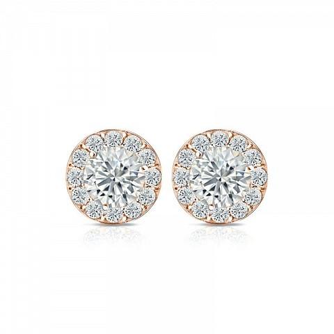 Halo Style Lab Diamond Stud Earrings