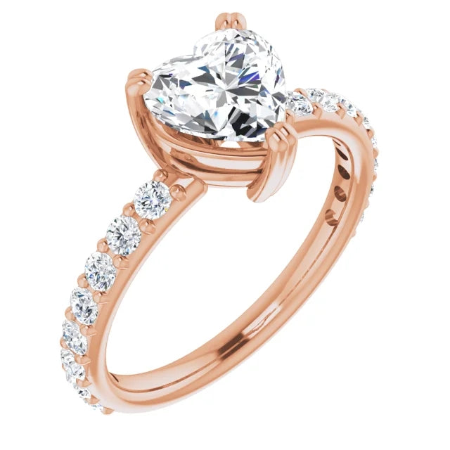 Heart Claw Set Style Engagement Ring