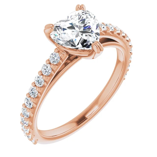 Heart Claw Set Style Engagement Ring