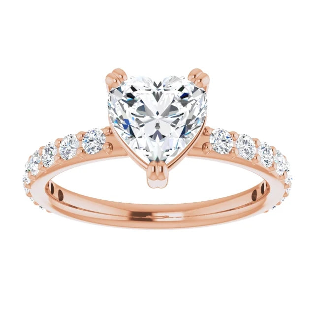 Heart Claw Set Style Engagement Ring