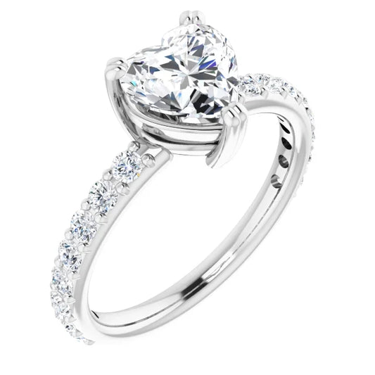 Heart Claw Set Style Engagement Ring