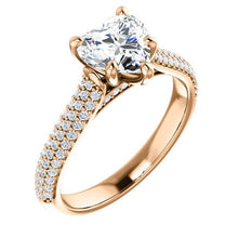 Heart Pave Style Engagement Ring - I Heart Moissanites