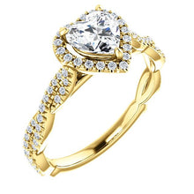 Heart Twist Halo Style Engagement Ring - I Heart Moissanites