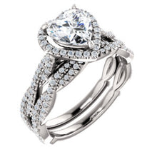 Heart Twist Halo Style Engagement Ring