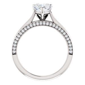Heart Solitaire & Hidden Diamond Band Engagement Ring