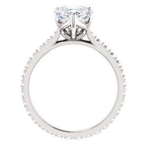 Heart Claw Set Eternity Style Engagement Ring