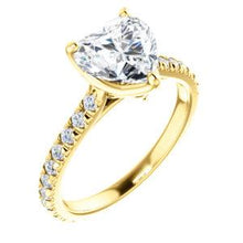 Heart Claw Set Eternity Style Engagement Ring