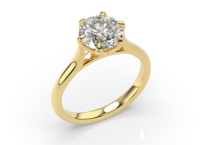 Six Claw Round Brilliant Solitaire Engagement Ring