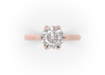 Six Claw Round Brilliant Solitaire Engagement Ring