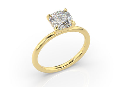 Four Claw Cushion Solitaire Engagement Ring