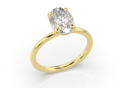 Four Claw Oval Solitaire Engagement Ring