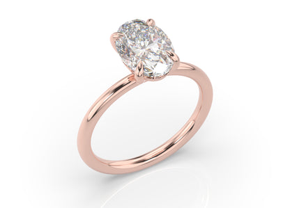 Four Claw Oval Solitaire Engagement Ring