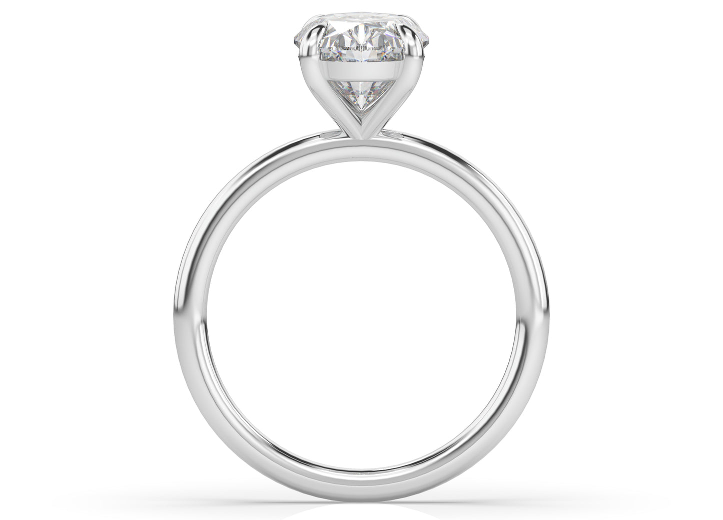 Four Claw Oval Solitaire Engagement Ring