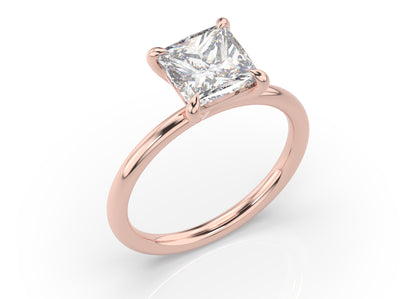 Four Claw Princess Solitaire Engagement Ring