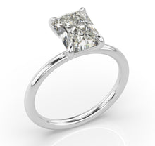 Four Claw Radiant Solitaire Engagement Ring