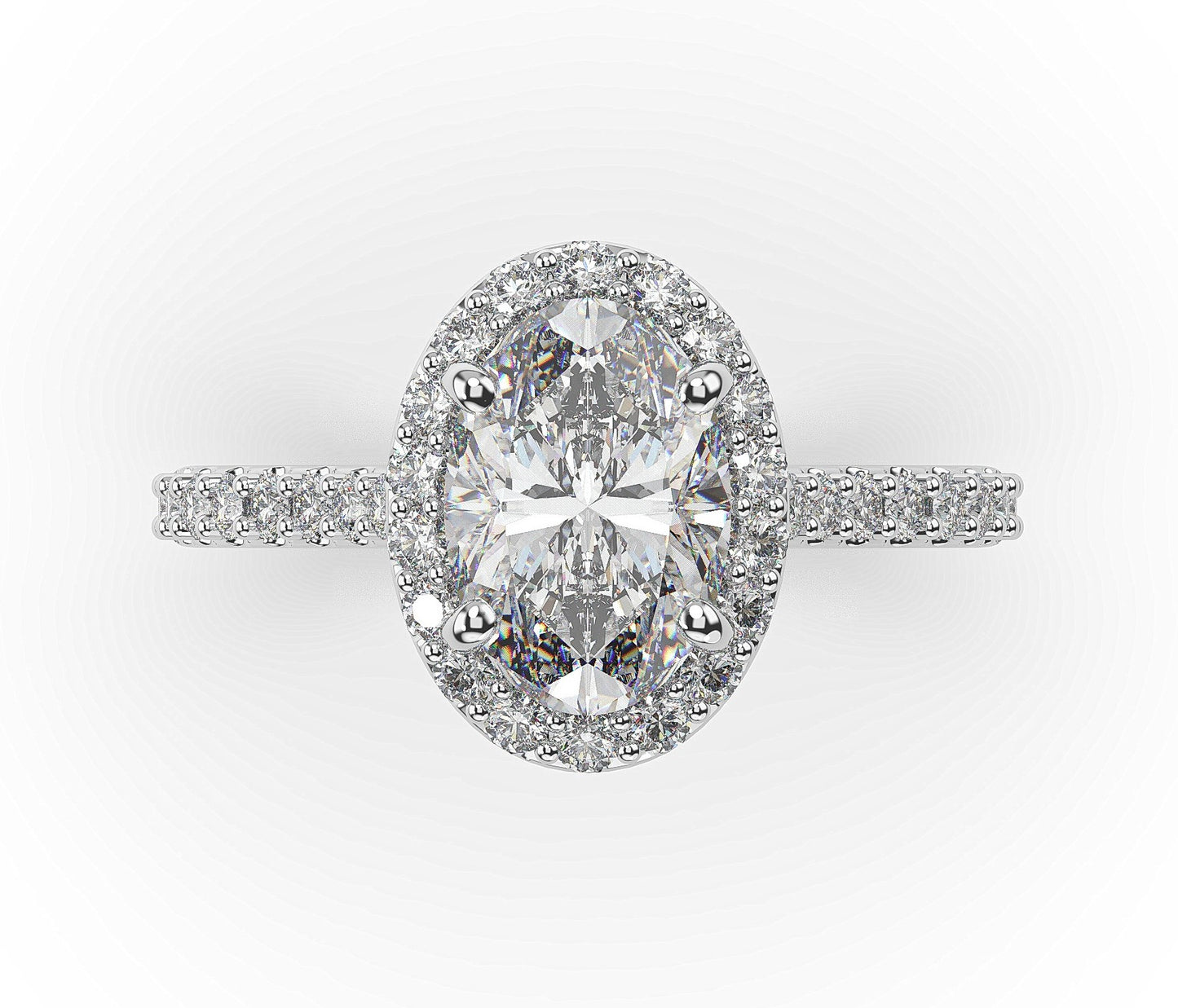 Oval Halo Style Engagement Ring