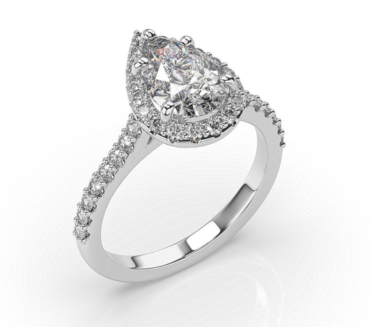 Pear Halo Style Engagement Ring