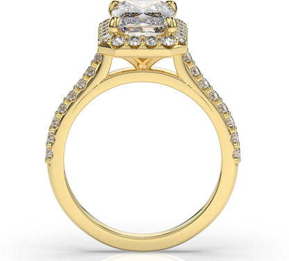 Radiant Halo Style Engagement Ring