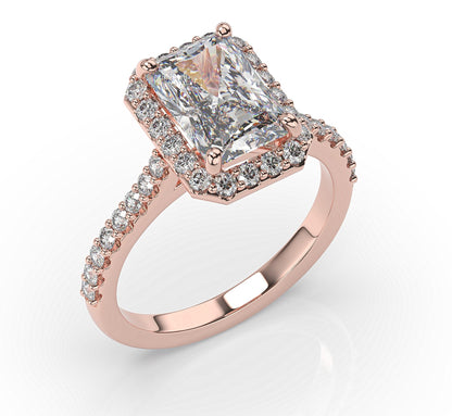 Radiant Halo Style Engagement Ring