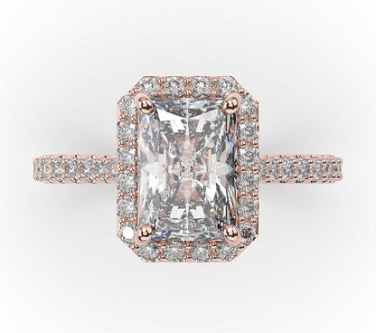 Radiant Halo Style Engagement Ring