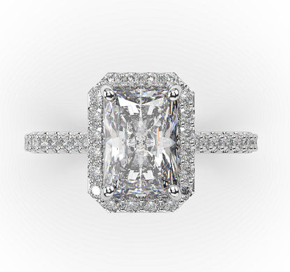 Radiant Halo Style Engagement Ring