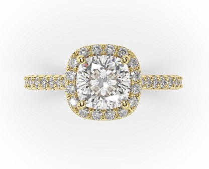 Cushion Halo Style Engagement Ring