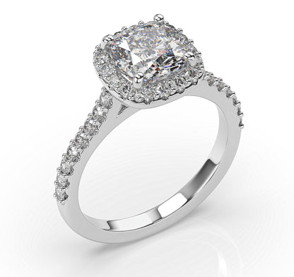 Cushion Halo Style Engagement Ring