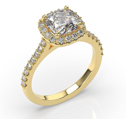 Cushion Halo Style Engagement Ring