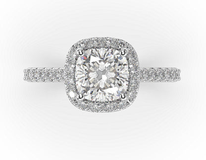 Cushion Halo Style Engagement Ring