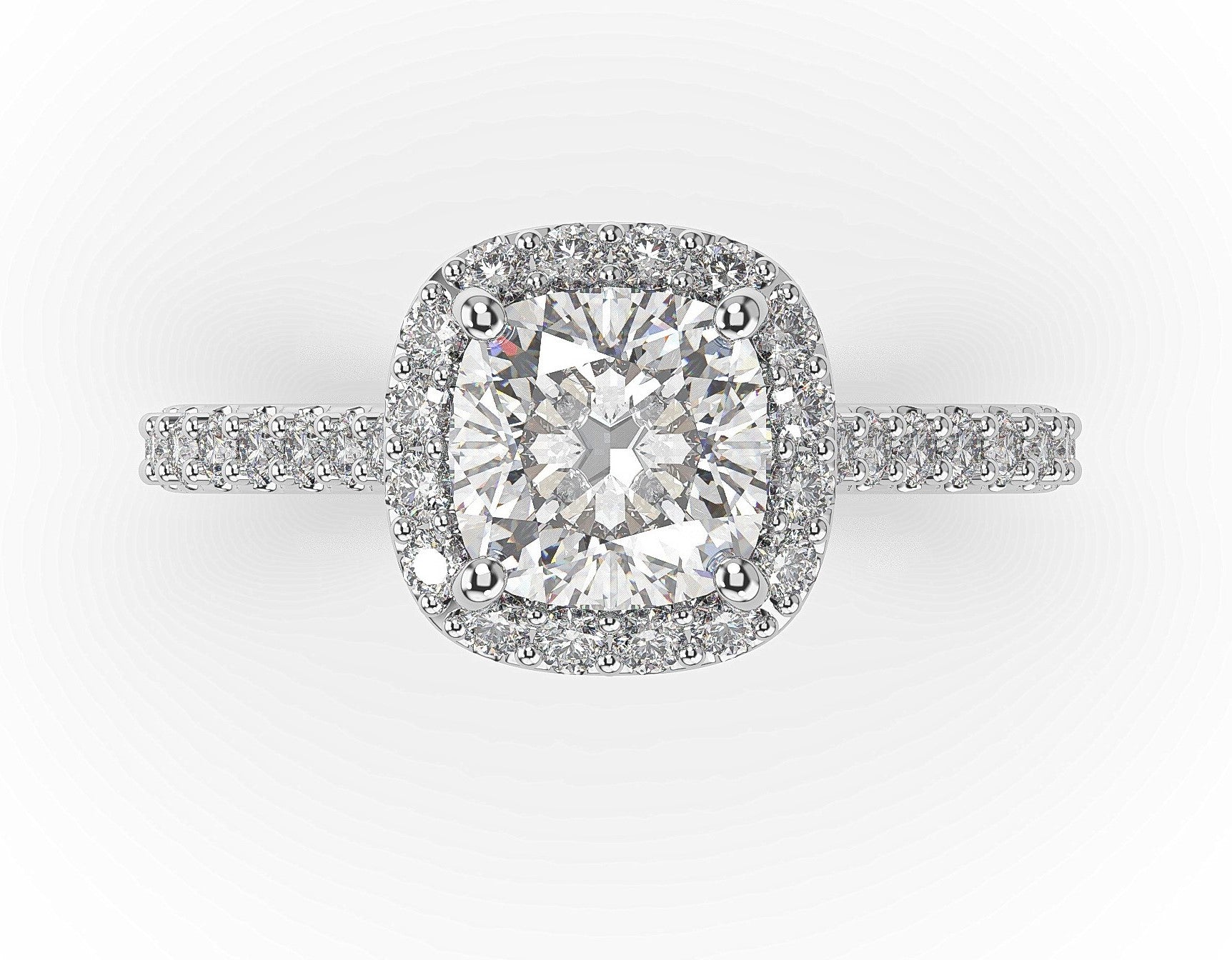 Cushion style deals engagement ring