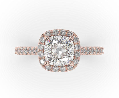 Cushion Halo Style Engagement Ring