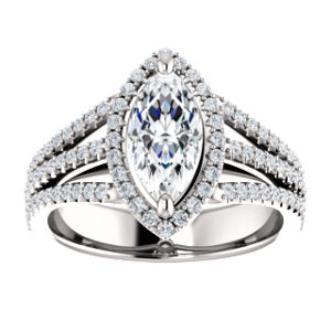 Marquise Halo Style Engagement Ring