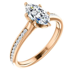 Marquise Channel Set Style Engagement Ring - I Heart Moissanites