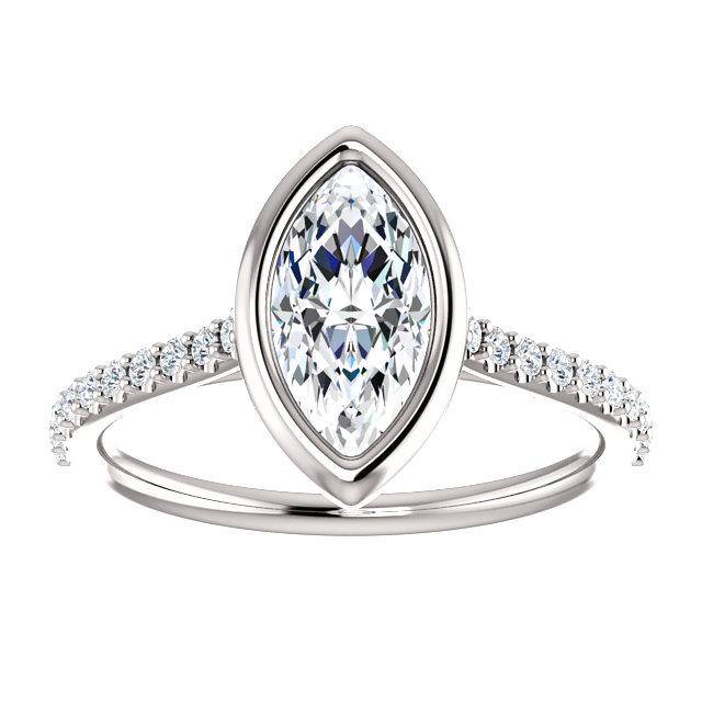 Marquise Bezel Style Engagement Ring - I Heart Moissanites