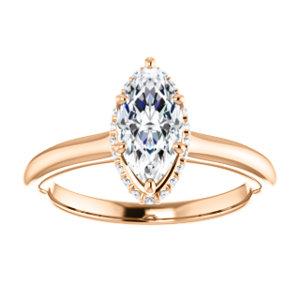 Marquise Solitaire & Hidden Halo Engagement Ring