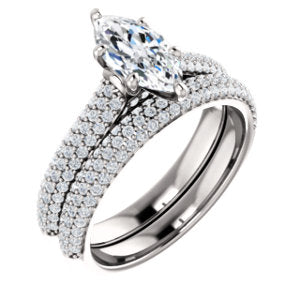 Marquise Pave Style Engagement Ring