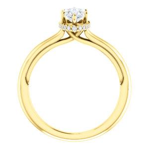 Marquise Solitaire & Hidden Halo Engagement Ring
