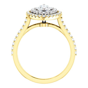 Marquise Double Halo Style Engagement Ring