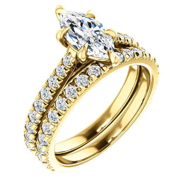 Marquise Six Claw Set Style Engagement Ring