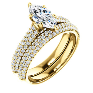 Marquise Pave Style Engagement Ring