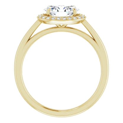 Oval East West Halo Style Engagement Ring