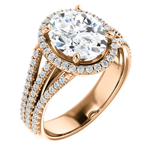 Oval Halo Style Engagement Ring