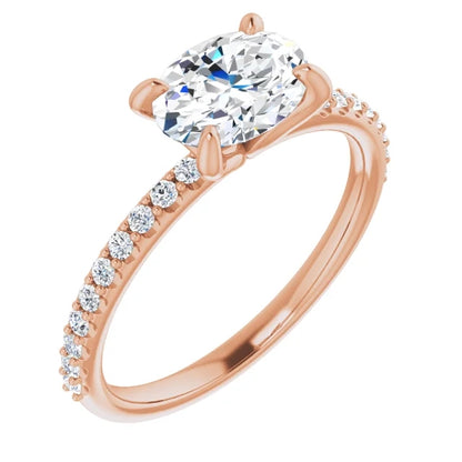 Oval East West Style Engagement Ring