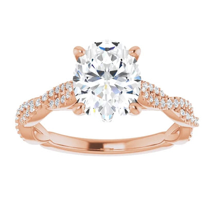 Oval Twist Style Engagement Ring