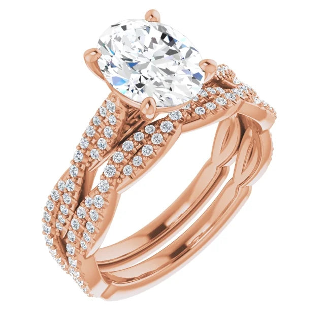 Oval Twist Style Engagement Ring