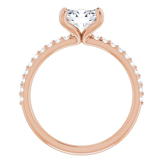 Oval East West Style Engagement Ring