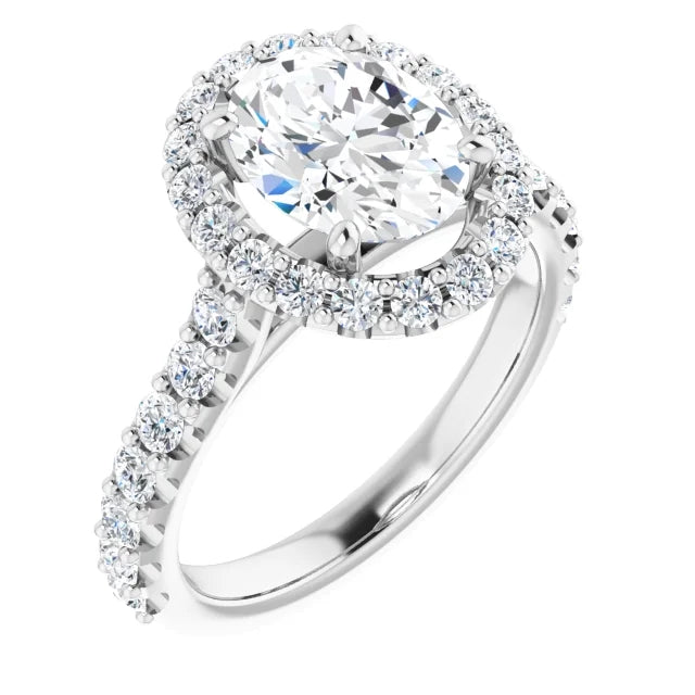 Oval Halo Style Engagement Ring