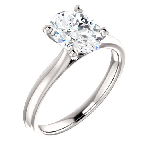 Four Claw Oval Solitaire Engagement Ring