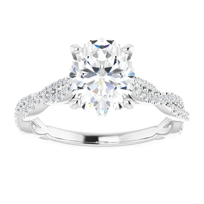 Oval Twist Style Engagement Ring