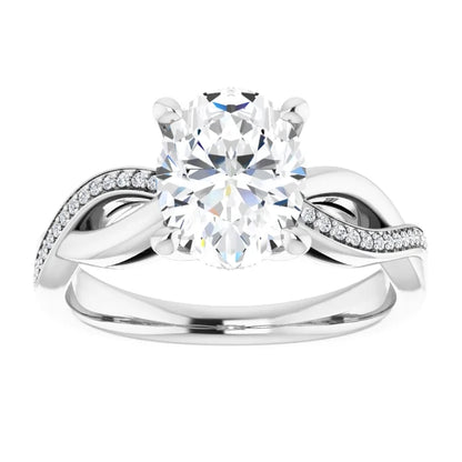 Oval Claw Set Twist Style Engagement Ring